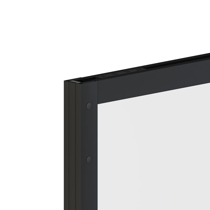 JUBEST Hollow Sliding Glass Barn Door without Installation Hardware Kit, Clear Tempered Glass